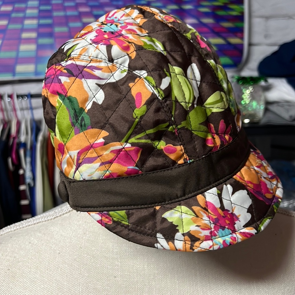 Vera Bradley brown floral quilted women’s hat